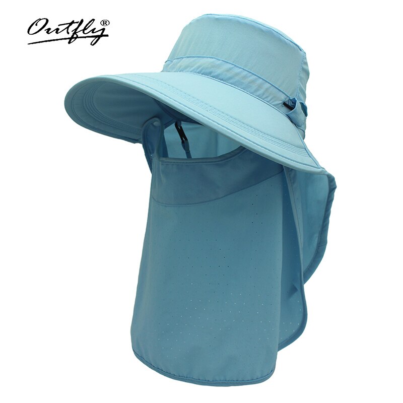 Outfly Brand Summer Sun Visor Hat Removable Mask and Neck Multi-functional Outdoor Hat for Women