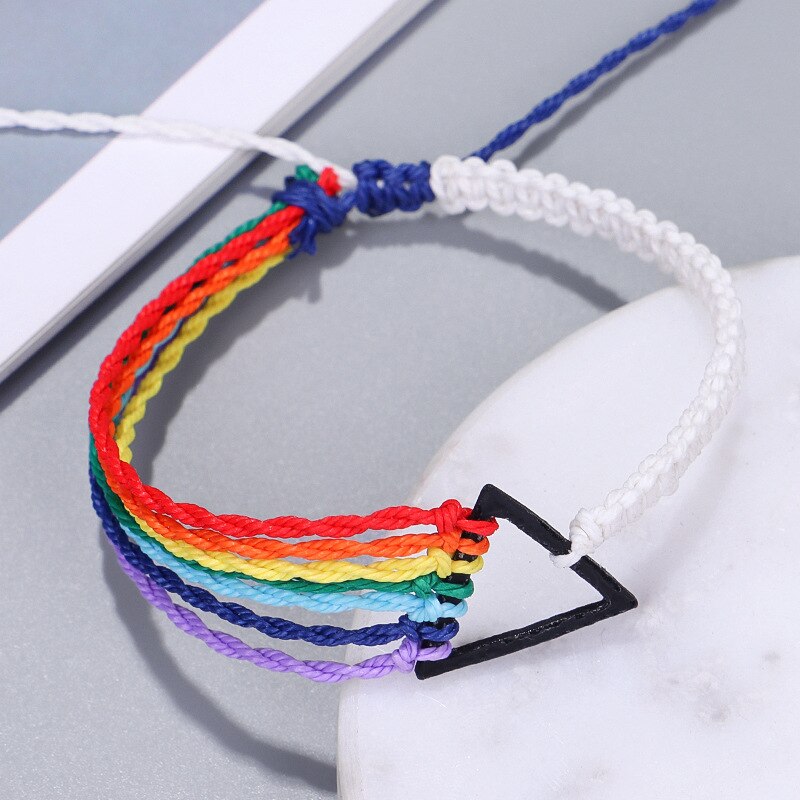 LGBT Armbänder Für Männer Frauen Handgemachte Webart Gewinde Braslet Einstellbare Homosexuell Stolz Öffnung Armreif Wrap Brazalete: Style E