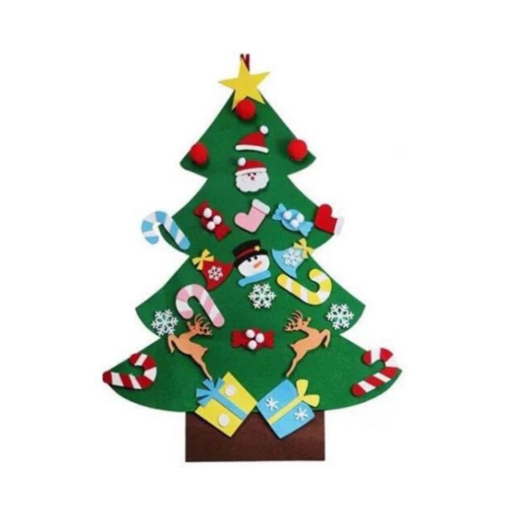 Bambini fai da te feltro albero di natale decorazione natalizia per la casa Navidad 2021 regali di capodanno ornamenti natalizi albero di natale di babbo natale