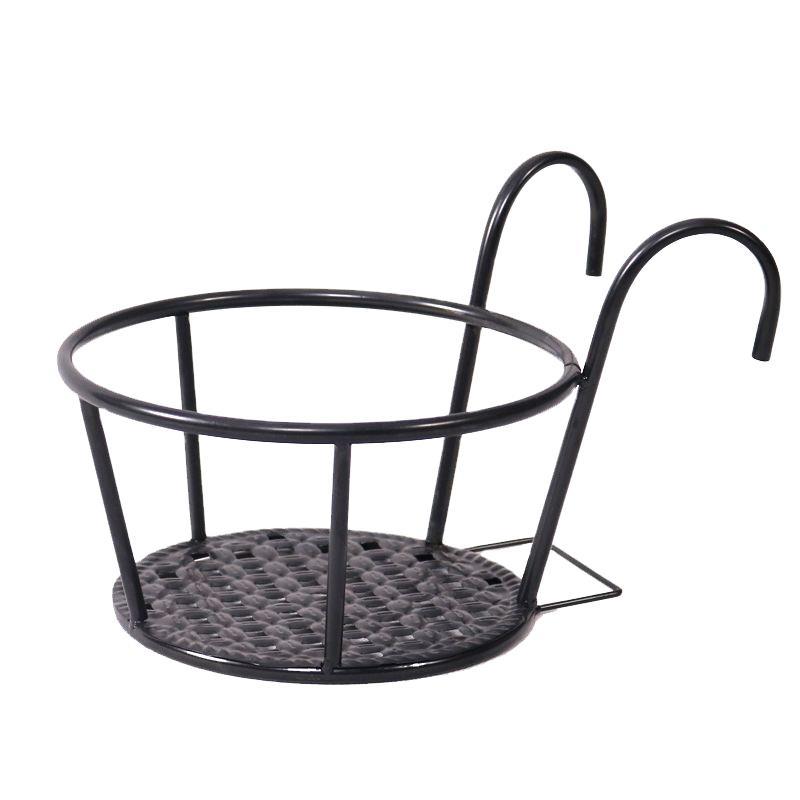 Estante de flores colgante para balcón, barandilla de estilo europeo, alféizar de ventana, soporte de maceta de hierro, accesorios de decoración del hogar