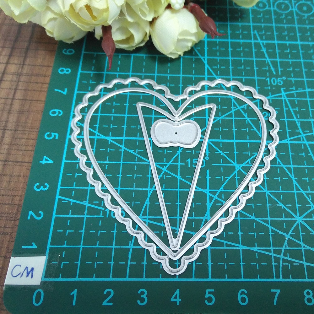 Bröllopskort hjärtmetallskärning för diy scrapbooking album födelsedagskort årsdag dekoration