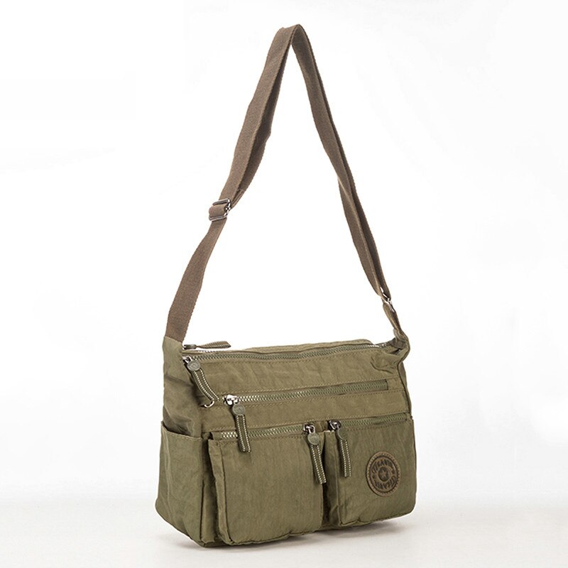 TEGAOTE Messenger Tas Toevallige Multi Ritsvak Vrouwen Kleine Schoudertas Crossbody Tas Dames Satchel Handtas Gsm Pouch: Army Green
