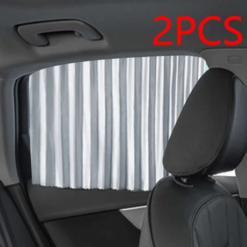 2PCS Magnetic Car Sunshade Window Curtain Auto Window Sun Shade Privacy Sun UV Protection Window Shield Car Interior Accessories: Dark Grey
