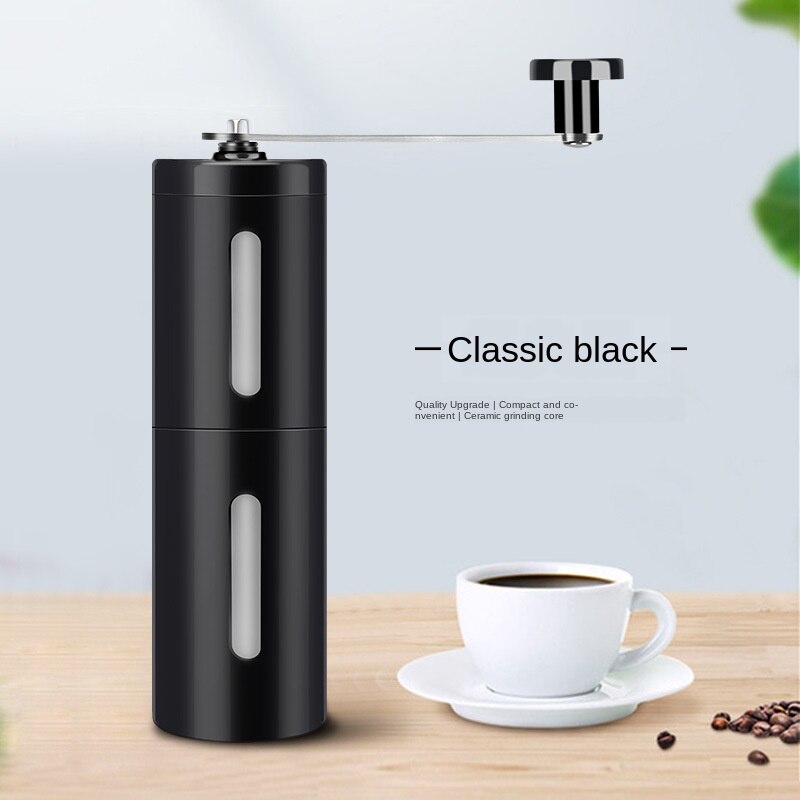 Portable Coffee Grinder Mini Stainless Steel Hand Manual Handmade Coffee Bean Burr Grinders Mill Kitchen Tool Crocus Grinders: Black