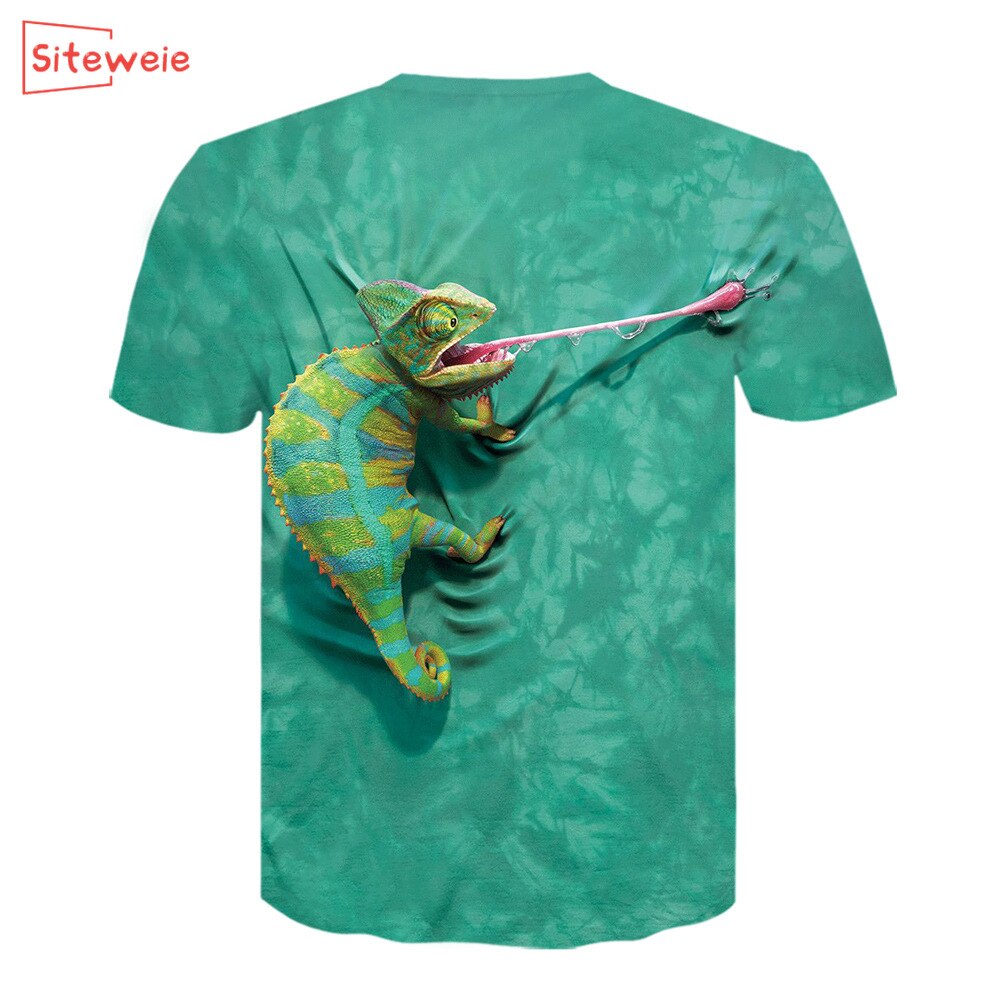 SITEWEIE Summer Animal 3D Printed Short-sleeved Lizard Men's T-shirt O-Neck Harajuku Men T Shirt T Tops G221