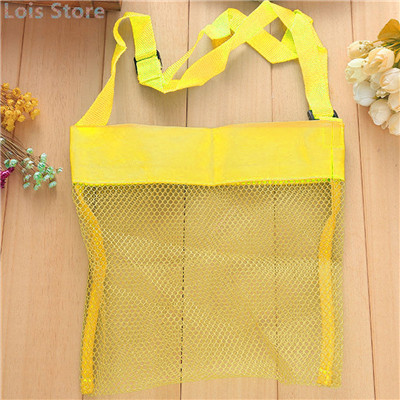 1 Pc Zomer Kids Netje Draagbare Kids Zand Shell Collectie Tas Kinderen Zandbak Speelgoed Vouwen Strand Tote Bag: Yellow