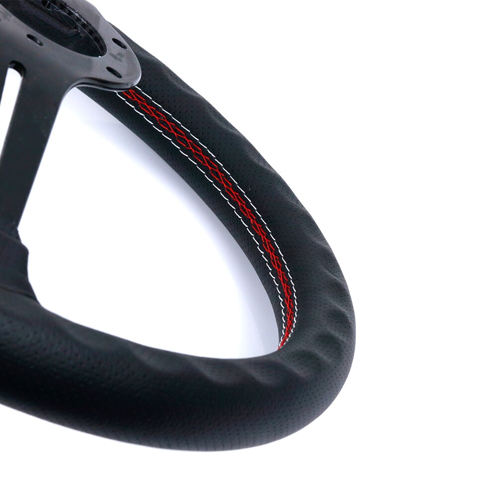 14inch ND Carbon Fiber Look Leather Drift Sport Steering Wheel
