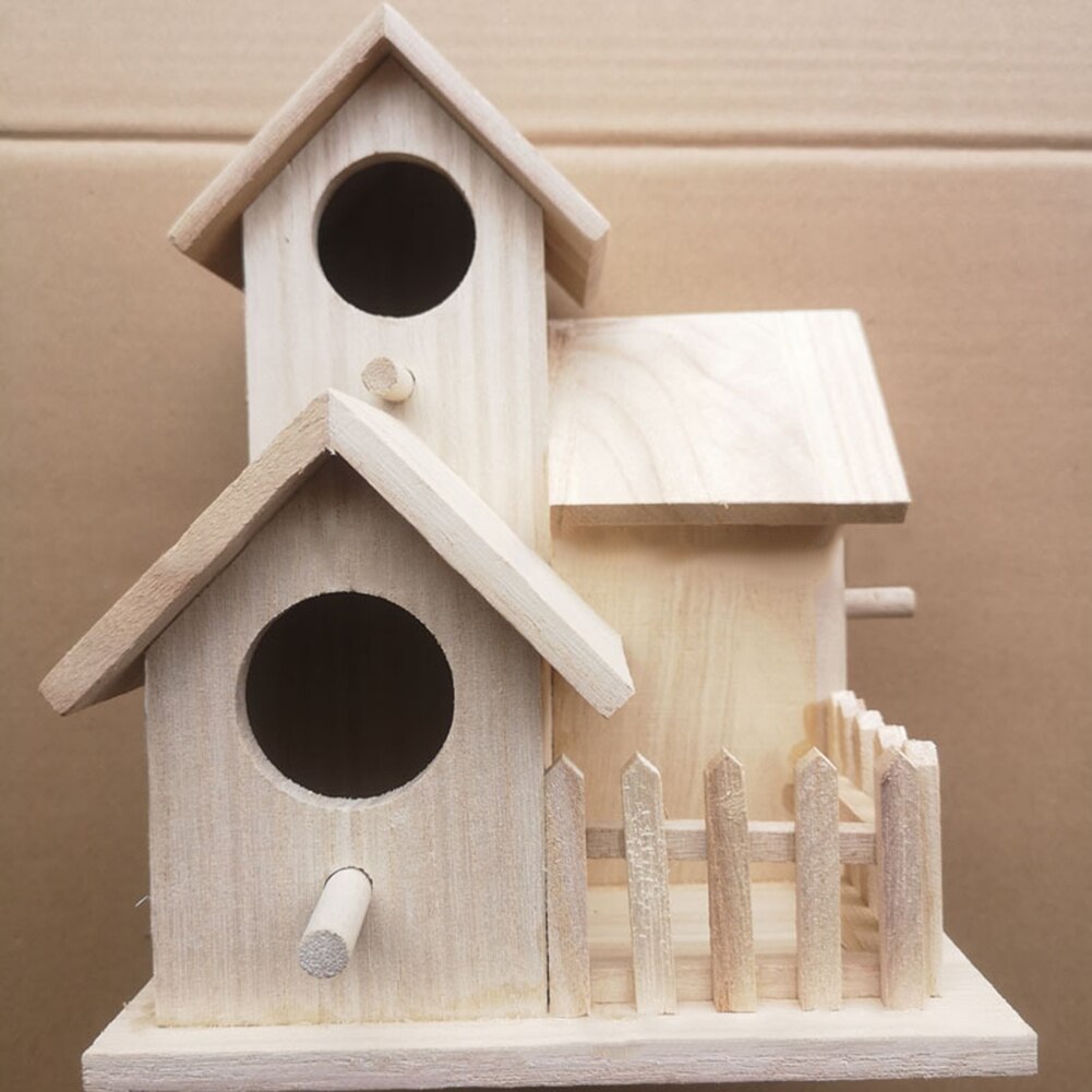 Wooden Bird Breeding House Cage Box Home Garden Yard Balcony Pendant Decoration Bird Breeding House Cage Box Home Bird Breeding