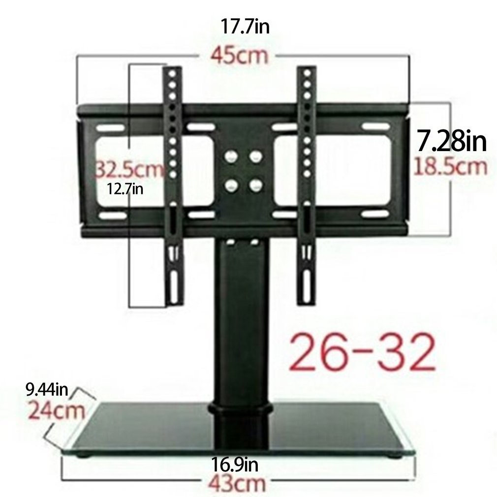 Flat TV Base Bracket Thickened LCD Flat Panel TV Double Column Base TV Desk Stand TV Table Monitor Stand
