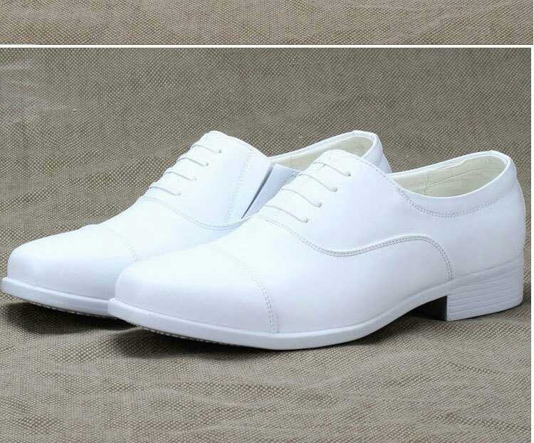 Robe à talons bas pour hommes, chaussures de mariage à bout pointu, blanc, bleu marine, , B192