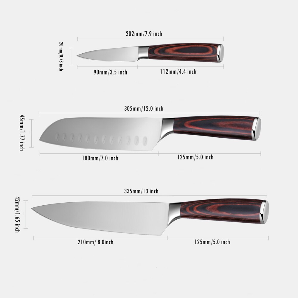 Japanische Messer einstellen 7CR17 Küche Messer Professionelle Edelstahl Küchenchef Santoku Obst Messer mit Pakka Holz griff