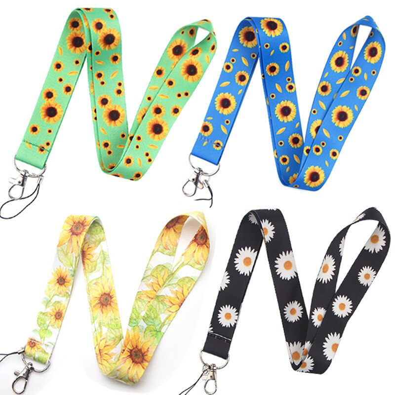 Vrouwen Sleutelhanger Holder Neck Strap Lanyard Bloemenprint Lanyard Card Id Houder Auto Sleutelhanger Id-kaart Badge Kids