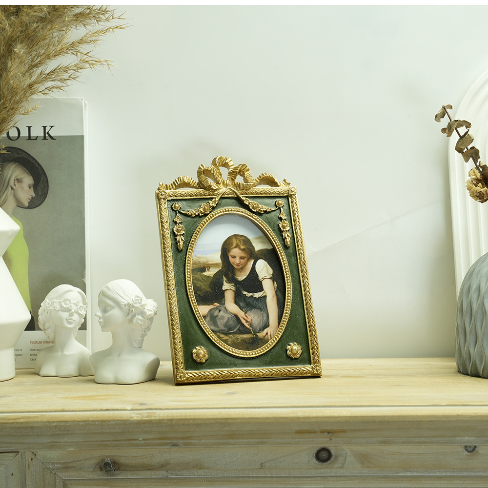 Marco de fotos Vintage de 6 pulgadas, mesa antigua, colgante de pared, marco de exhibición de resina europea para oficina, pasillo, , adornos artísticos
