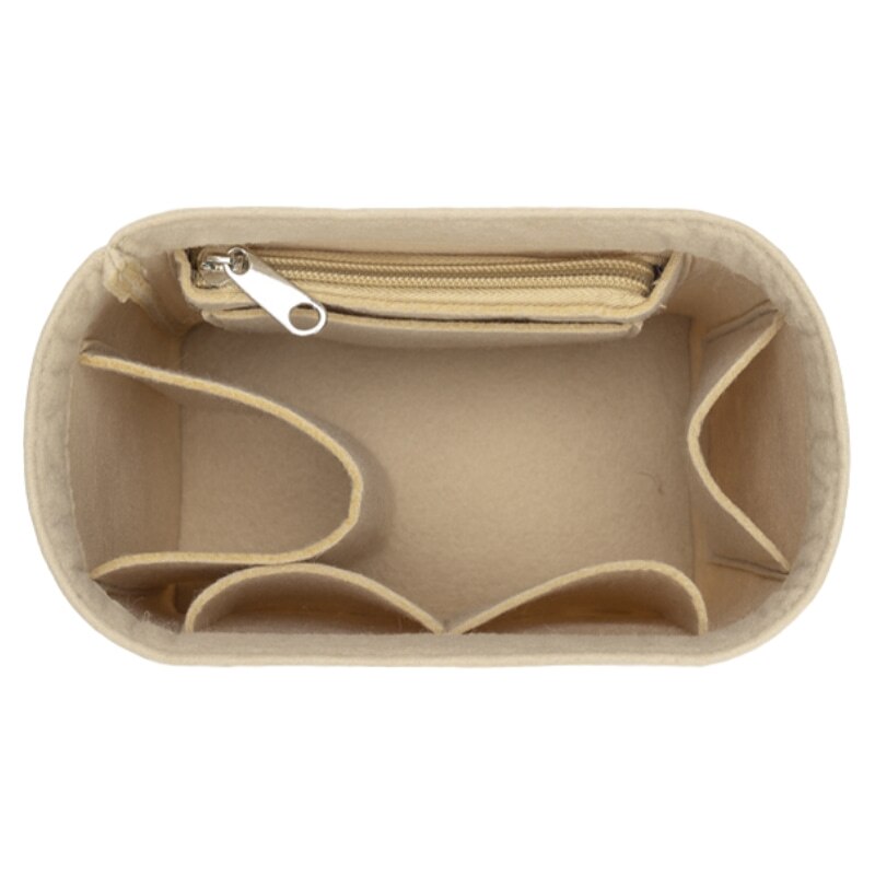 Fits For Sangle Bucket Girl Toiletry Storage Bags Felt Makeup Bag Organizer Insert Bag Organizer Insert Travel Cosmetic Bag: khaki for S