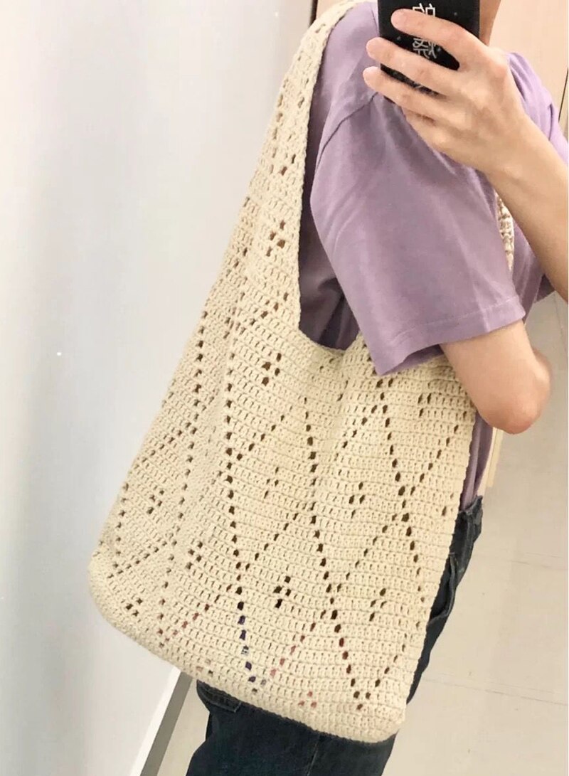 Bag Crochet Kit with yarn DIY Shoulder Bags beginner Handbag Knitting Crocheting Kits with material accessories pattern vedio