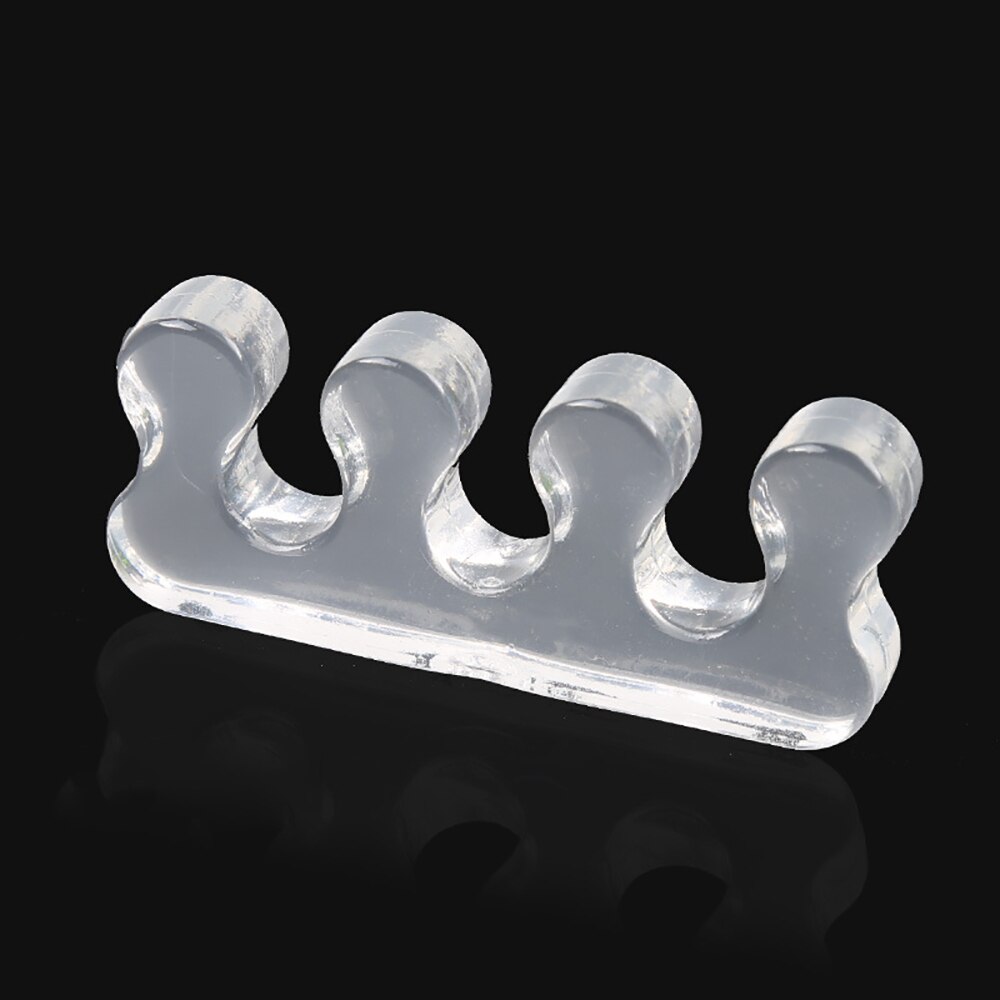 1 Paar Teen Separator Siliconen Teen Corrector Voor Teen Hallux Valgus Bunion Voetverzorging Teen Stijltang Tool Teen Beschermer: Clear