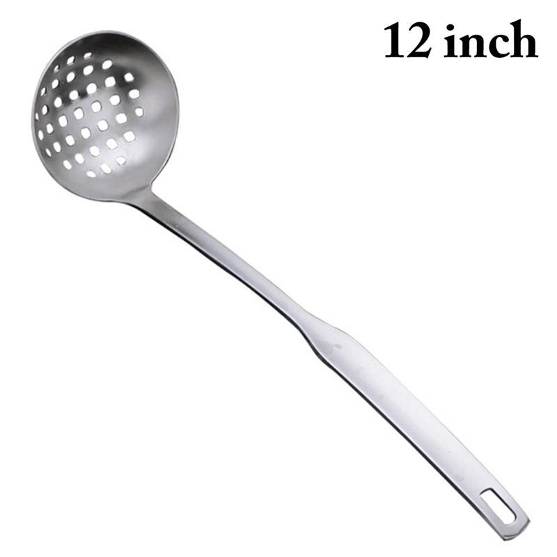 1 Piece Stainless Steel Soup Scoop Long Handle Spoon For Kitchen Non-Stick Slotted Ladle Spoons Cookware Kitchen Tools Supplies: 2 / S