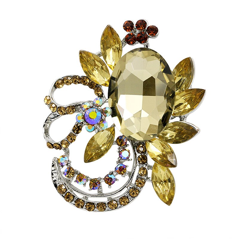 ¡Venta directa de fábrica! broche de diamantes de cristal y piedras acrílicas transparentes de color rojo y azul en varios colores: 937 yellow