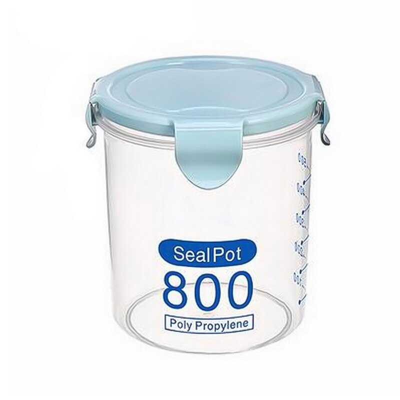 Hoomall 4L Cereal Dispenser Cereal Storage Containers Square Plastic Storage Tanks Kitchen Food Preservation Container: 800ml blue