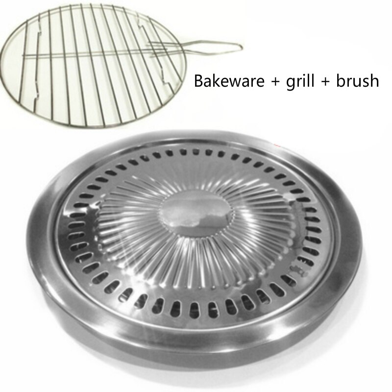 Husstand enkel grill rustfrit stål grillet netto pot rack grill værktøjer koreansk stil elektrisk ovn røgfri sund grill: D