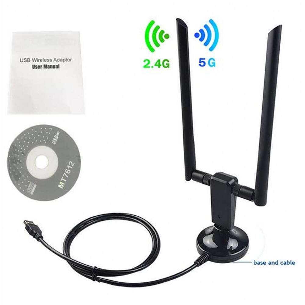 Scheda di rete Wifi AC1200Mbps USB3.0 adattatore per Antenna WiFi Wireless MT7612U IEEE 802.11AC trasmettitore ricevitore Dongle Wifi