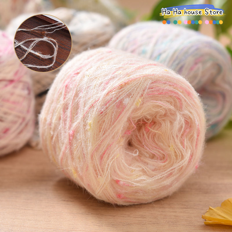 Gradient Cake Section Dyed Yarn Silk Section Dyed Mohair Yarn Hand Woven Wool Sweater Scarf DIY Hat Shawl Mohair for Crochet
