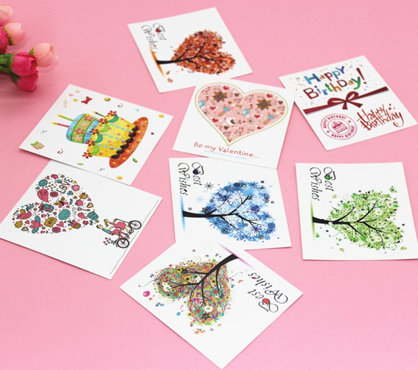 50 Pcs Kinds of Mini Greeting Cards Word Message Wishes Cards for Thank you Congratulation Anniversary Wedding Mother's Day