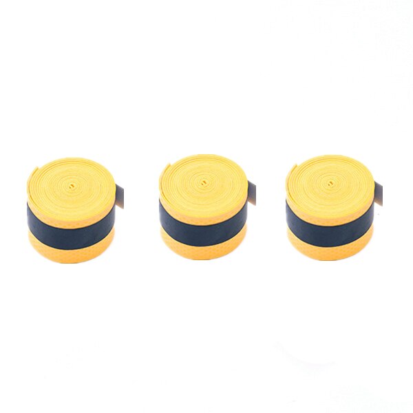 1/3PCs Tennis Clap Rubber Badminton Racket Grip Handle Rubber Non-slip Sweat-absorbent with Racket Grip Handle Winding Tape: 3PCs Yellow