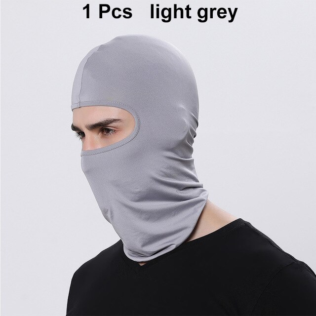 Motorcycle face mask, Unisex ski mask for face protection, full face mask, gangster mask #: 1 Pcs light gray