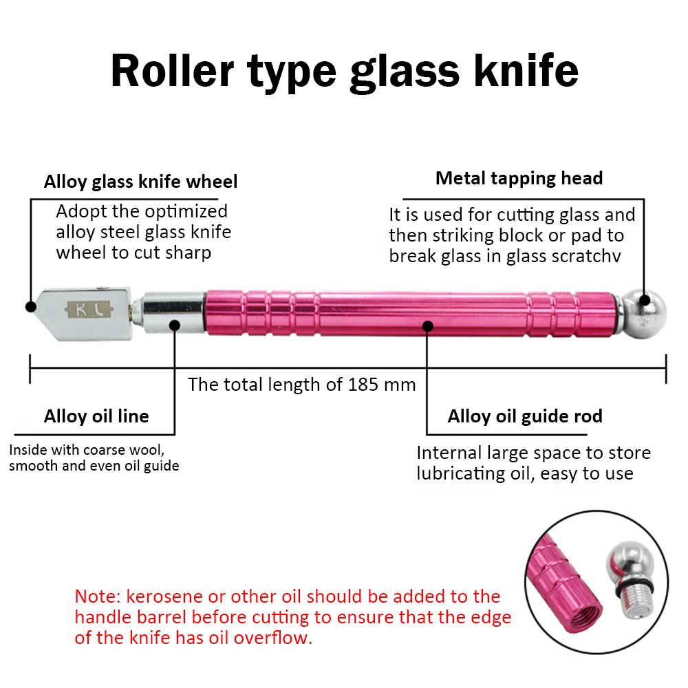 Diamant Glassnijder Roller Type Glassnijder Diamant Tip Multifunctionele Keramische Tegel Keramische Cutter Antislip handvat