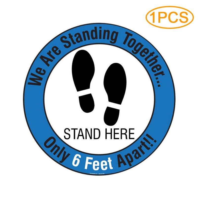 Social Distancing Floor Decals Safety Floor Sign Poster Maintain 6 Foot Distance Anti-Slip Commercial Grade 11" Round: A7