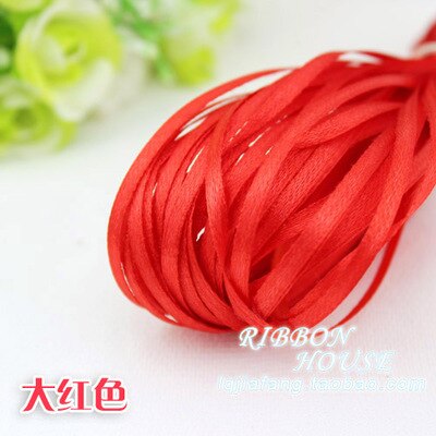 30 soorten Kleuren (20 meters/partij) 1/8 "(3mm) enkel Gezicht Satijnen Lint Singels Decoratie Kerst Accessoires DIY Linten: 6 Red
