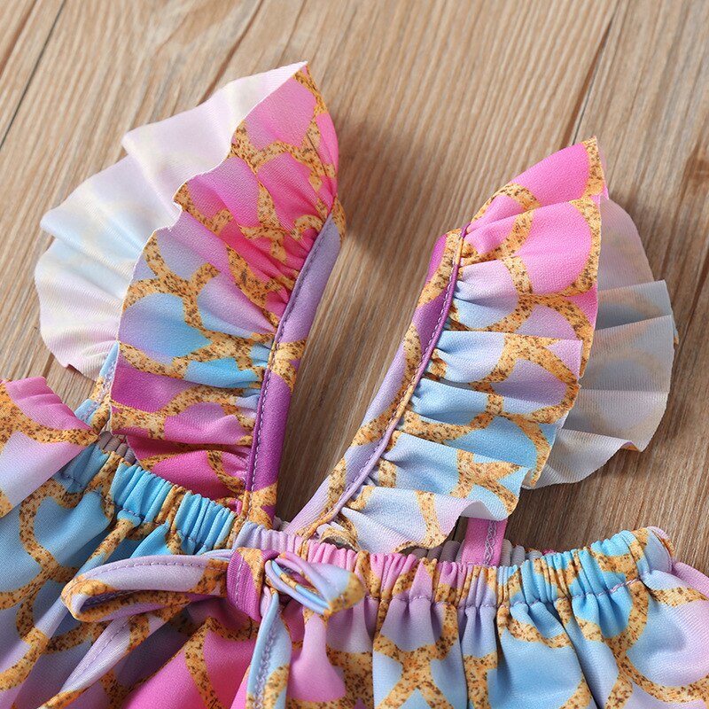 Nieuwste zomer baby zwempak prinses glitter zeemeermin 2 stuks baby meisjes badmode strandkleding kinderen meisje