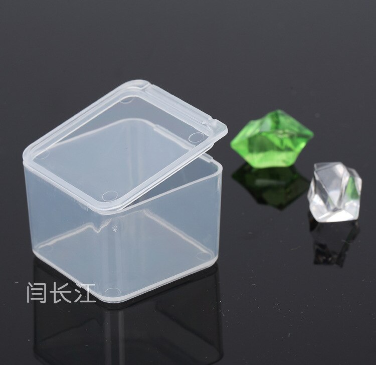 Gennemsigtig plastboks lille boks pp-boks med låg mini produktemballage plastikboks 4*4*2.8