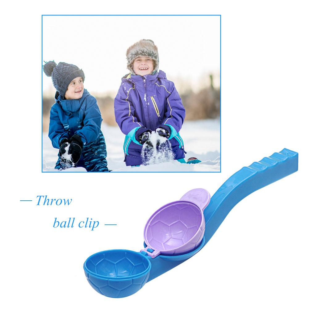 Willekeurige kleur kinderen sneeuwbal maker mal clip winter buiten sneeuwballengevecht clip mal gereedschap speelgoed grappige gooi sneeuwballen clips