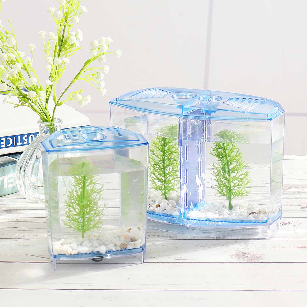 Clear Fish Tank Breeding Hatchery House Incubator Aquarium Transparent Breeder Isolation Hanging Box Reptile Turtle Cage