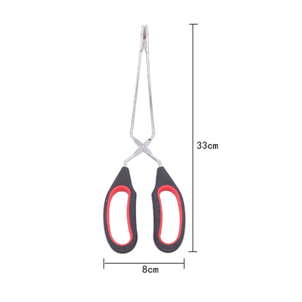 Tongs With Plastic Silicone Food Baking Buffet Tongs Cook Kitchen Utensils Bread Clamp BBQ Grilling Wire Tongs: L