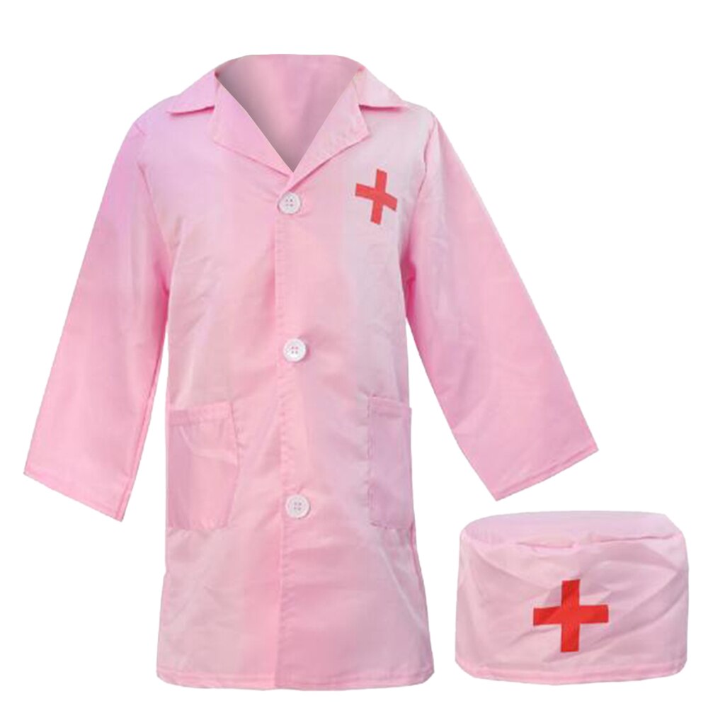 Børn lab uniform videnskabsmand læge sygeplejerske rollespil kostume cosplay: Lyserød