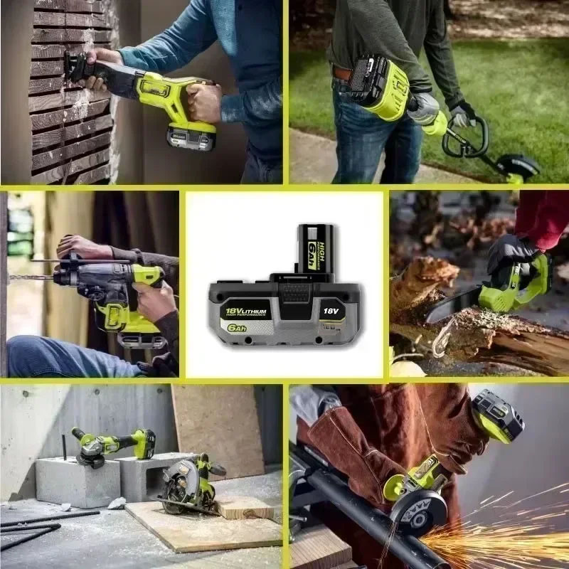 Voor RYOBI ONE+ krachtige lithiumbatterij 18V geen geheugeneffect, lage zelfontlading, geschikt voor alle ONE+gereedschappen P104,P107