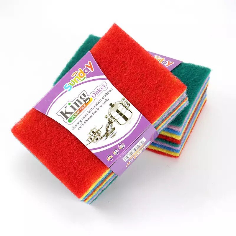 10 Pack Heavy Duty Scrubbers Set Non-Abrasive Anti-Scratch Synthetic Fiber Cleaning Dish Washing Scouring Pads for Kitchen