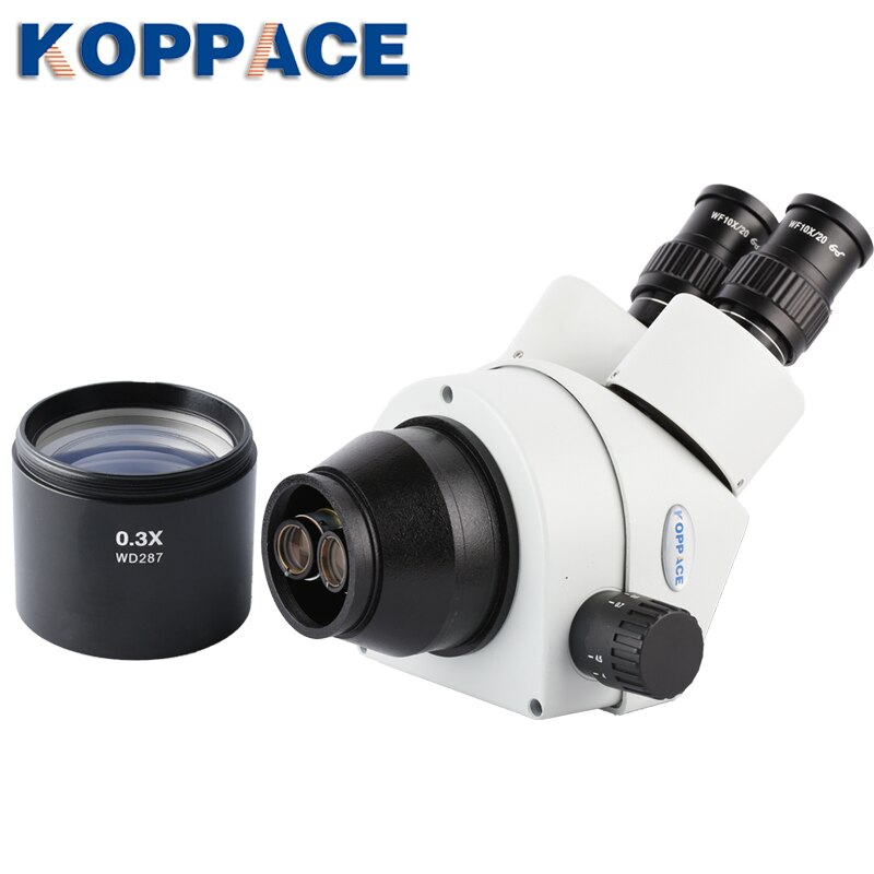 KOPPACE 0.3X Stereo Microscope Barlow Lens 287mm Working Distance Microscope Lens 48mm Microscope Nstallation Size