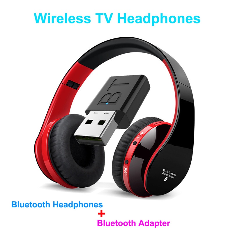 TV Bluetooth Headphones HiFi bluetooth Headphone Deep Bass Wireless TV Headphone with Transmitter Stick For TV Computer Phone