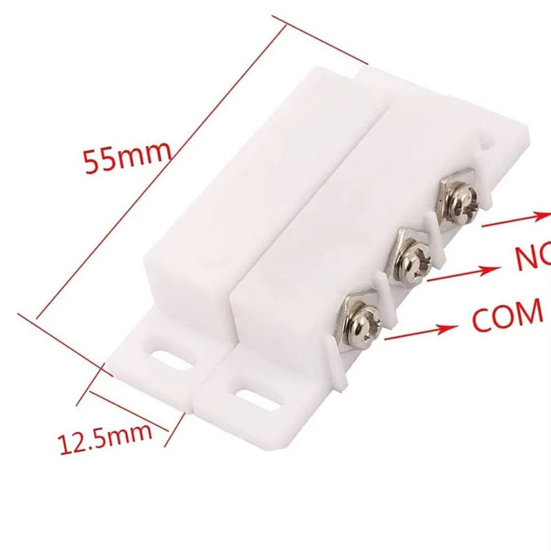 10 Stück magnetischer Reed-Schalter, magnetischer Türschalter/magnetischer Kontaktschalter, normalerweise offen, geschlossen, NC, NO, Türalarm, Fenster, Sicherheit: WHITE