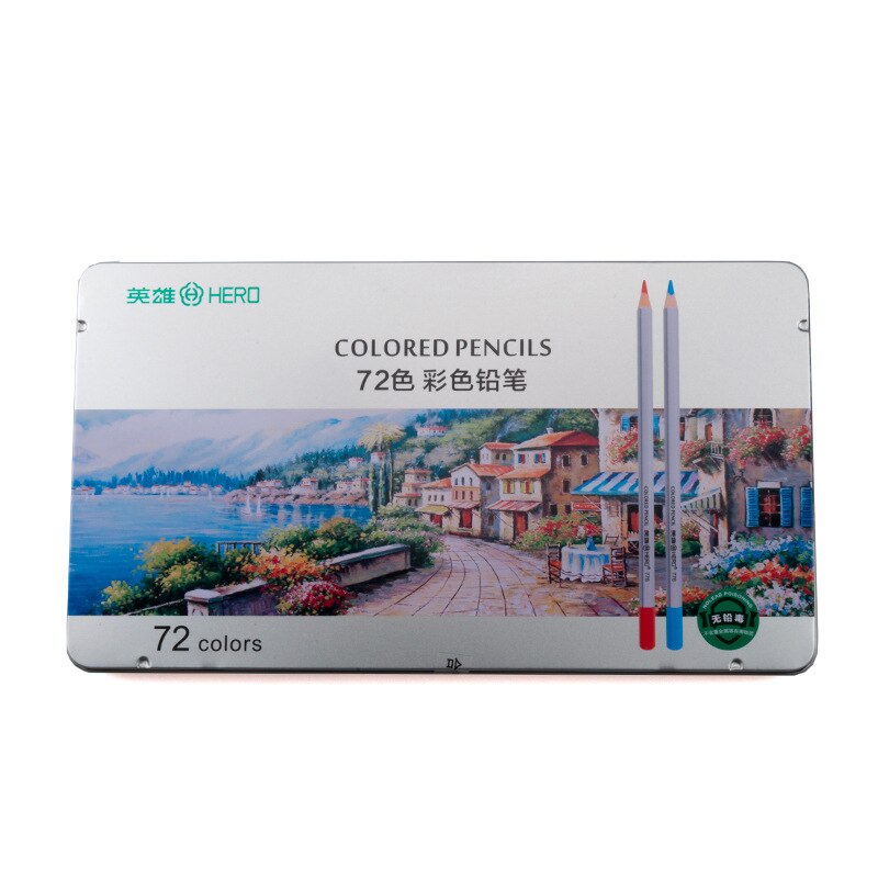 24/36/48/72 Color Watercolor Pencil Set Art Sketch Drawing Wooden Lead Pencils Art School Stationary Supplies: 72 color Iron box