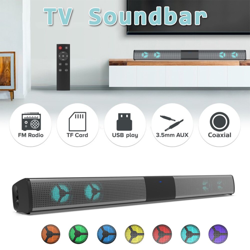 BS28E Rgb Tv Sound Bar Met Subwoofer Surround Sound Draadloze Bluetooth-Compatibel Fm Usb Home Audio Soundbar Pc Theater speaker