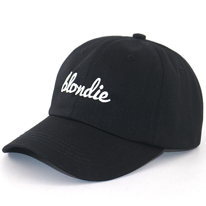 100% Katoen Borduren Blondie Baseball Cap Voor Vrouwen Hip Hop Snapback Hoed Vrouwen Mode Dad Hoeden Zwart Sport Cap Unisex