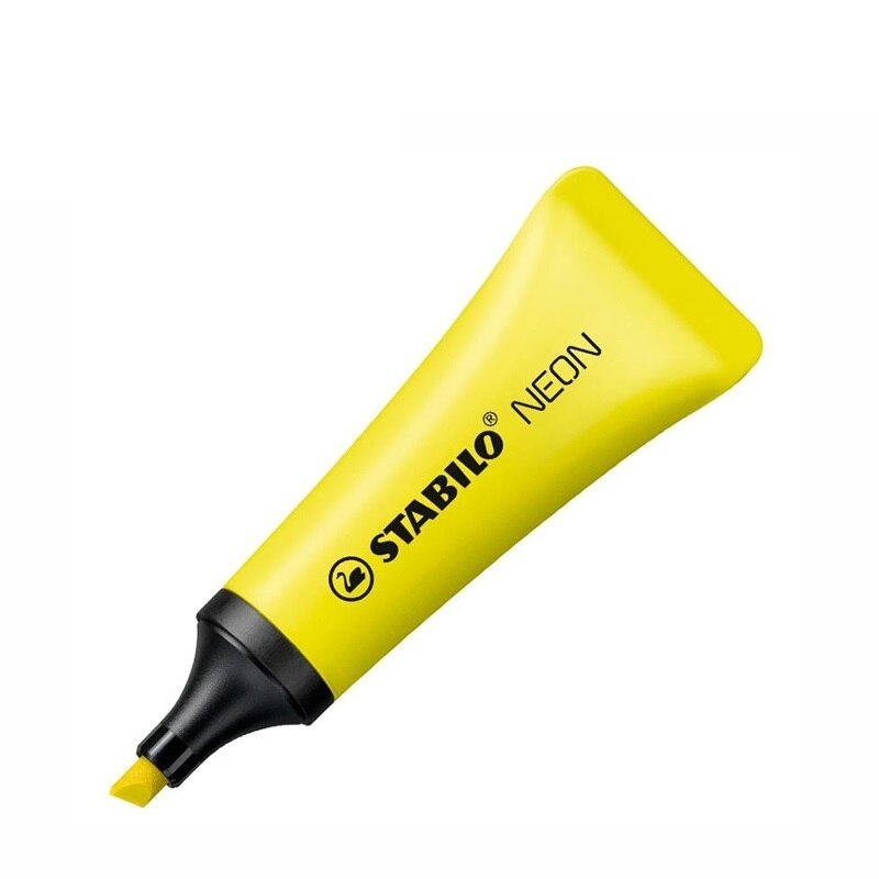 Stabilo Neon- Farbe Textmarker Marker Stift, Nette Zahnpasta bilden, 2/5mm Meißel Spitze für Zeichnung Malerei Büro Arbeit Schule A6826: Gelb
