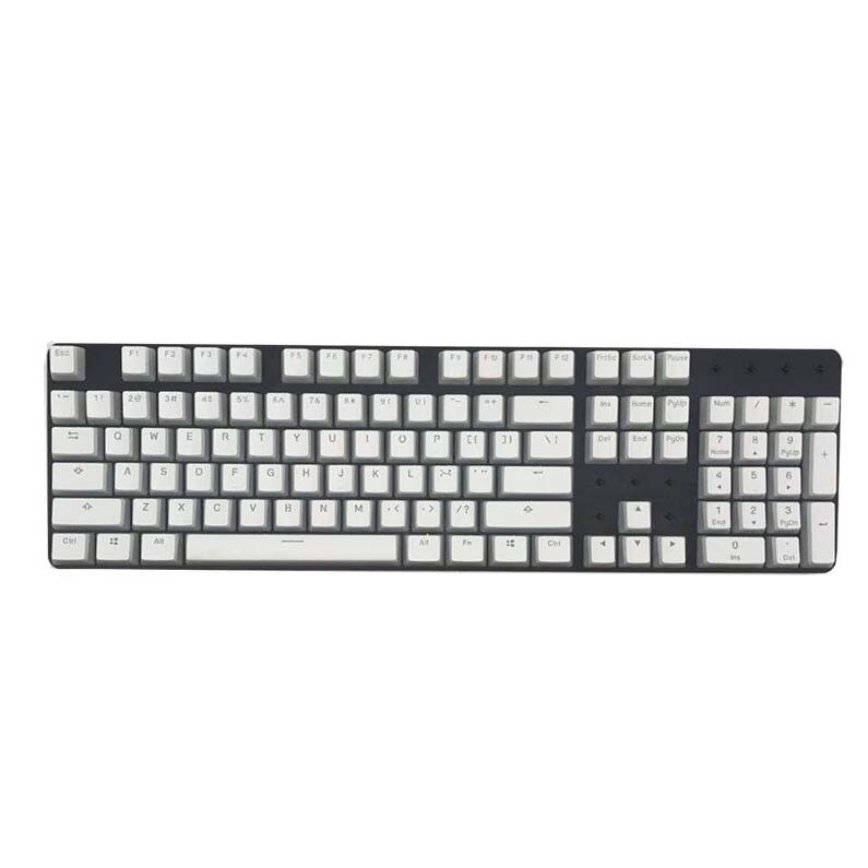 mechanical keyboard PBT translucent OEM height 104-key jelly pudding mechanical keyboard + universal keycap: White 