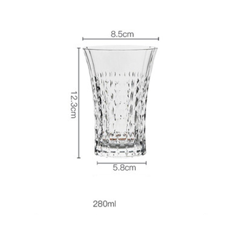 1Pcs Romantische Liefde Serie Beker Loodvrij Kristal Vintage Rode Wijn Glas Champagne Whiskey Cup Fans platte Cup: 280ml