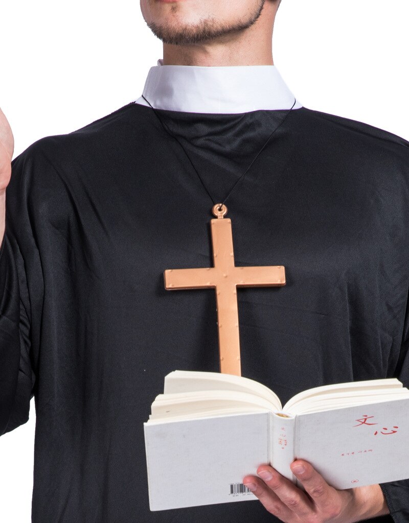 Adult Priest Pastor Minister Costume Men Religious Missionaries Clergyman Costumes Purim Party Mardi Gras Carnival Fancy Dress